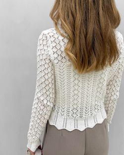 Jersey corto de punto calado Only Cloud Dancer