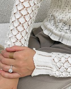 Jersey corto de punto calado Only Cloud Dancer