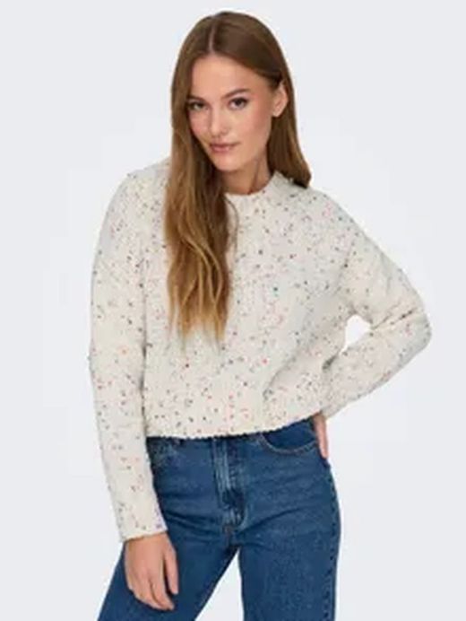 Jersey corto oversize jaspeado colores Only Cloud Dancer