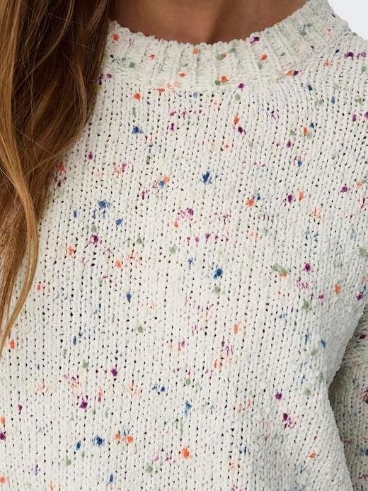 Jersey corto oversize jaspeado colores Only Cloud Dancer
