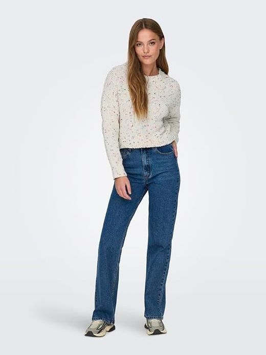 Jersey corto oversize jaspeado colores Only Cloud Dancer
