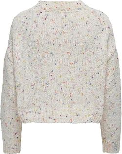 Jersey corto oversize jaspeado colores Only Cloud Dancer