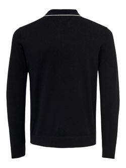 Jersey cuello polo ribeteado Only & Sons Black