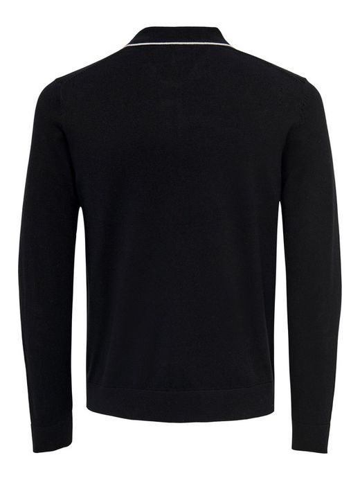 Jersey cuello polo ribeteado Only & Sons Black