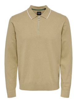 Jersey cuello polo ribeteado Only & Sons Chinchilla