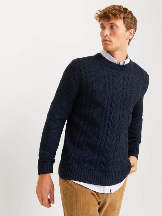 Jersey de cuello redondo trenzas Jack & Jones Sky Captain