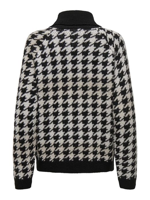 Jersey de cuello alto estampado pata de gallo Only Black