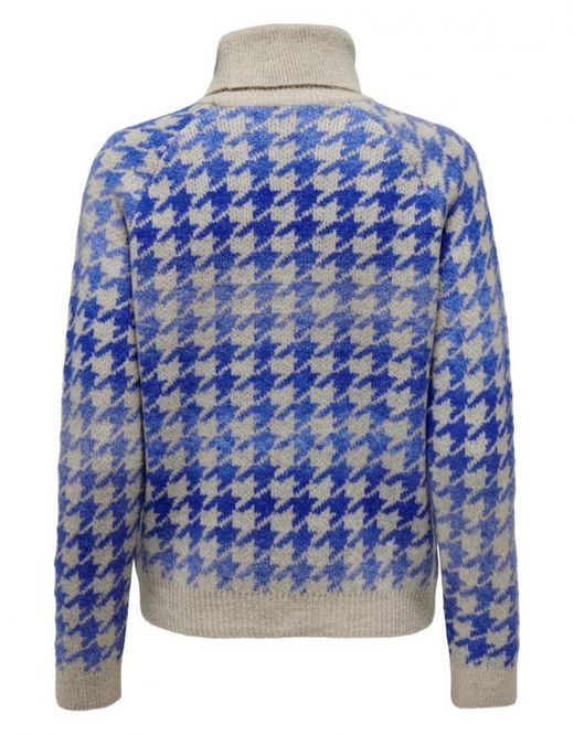 Jersey de cuello alto estampado pata de gallo Only Pumice Stone