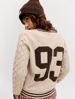 Jersey de cuello pico con número 93 Jjxx Feather Gray