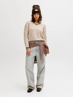 Jersey de cuello pico con número 93 Jjxx Feather Gray