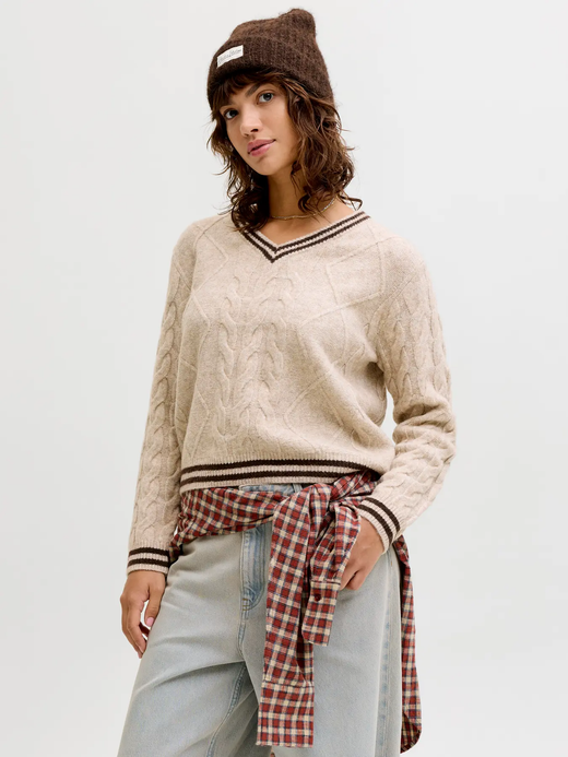 Jersey de cuello pico con número 93 Jjxx Feather Gray