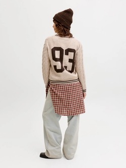 Jersey de cuello pico con número 93 Jjxx Feather Gray