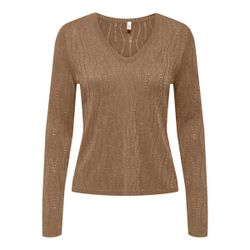 Jersey de cuello pico efecto lurex Only Toasted Coconut