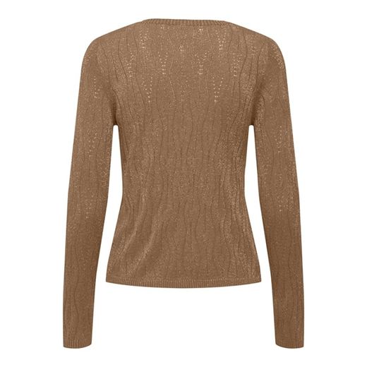 Jersey de cuello pico efecto lurex Only Toasted Coconut