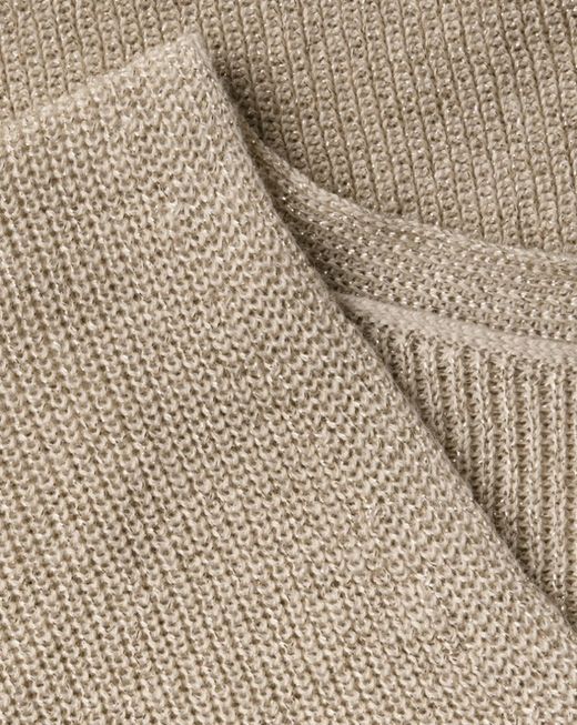 Jersey de cuello pico lurex Street One Beige