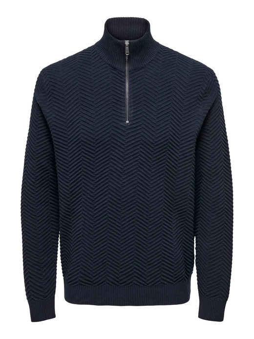 Jersey de cuello polo con espiga Only & Sons Navy Blazer