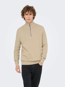 Jersey de cuello polo con espiga Only & Sons Silver