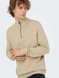 Jersey de cuello polo con espiga Only & Sons Silver