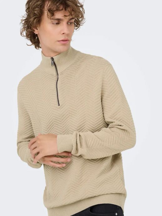 Jersey de cuello polo con espiga Only & Sons Silver