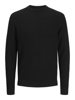 Jersey de cuello redondo con microrombos Jack & Jones Black