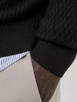 Jersey de cuello redondo con microrombos Jack & Jones Black