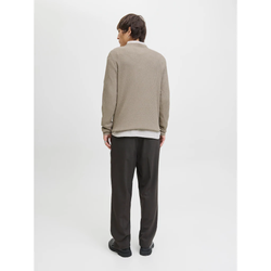 Jersey de cuello redondo con microrombos Jack & Jones Greige