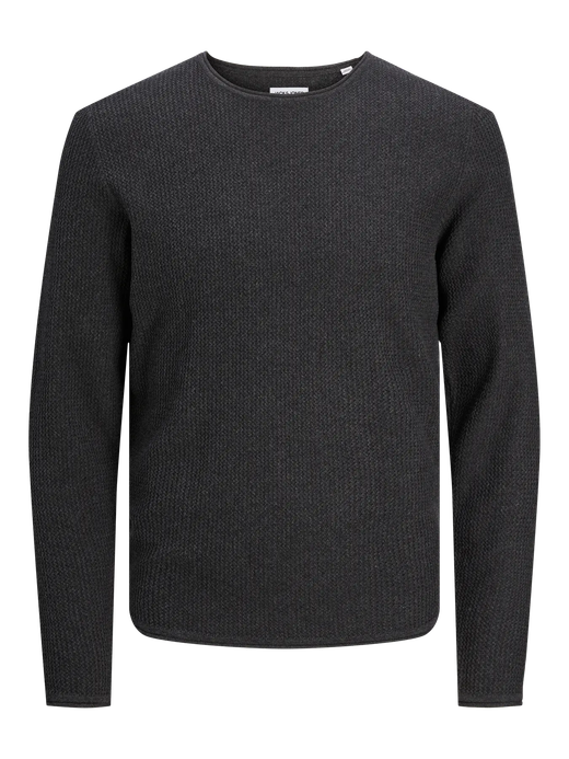 Jersey de cuello redondo con punto ondulado Jack & Jones Dark Grey
