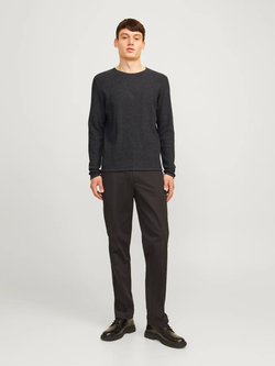 Jersey de cuello redondo con punto ondulado Jack & Jones Dark Grey