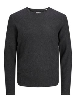 Jersey de cuello redondo con punto ondulado Jack & Jones Dark Grey