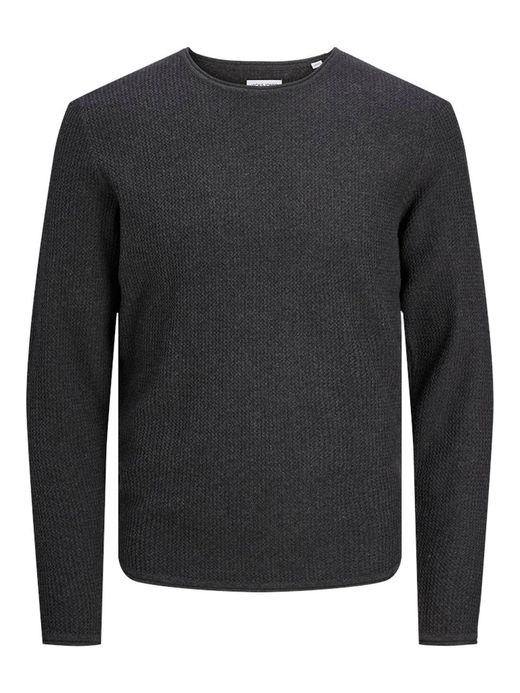 Jersey de cuello redondo con punto ondulado Jack & Jones Dark Grey