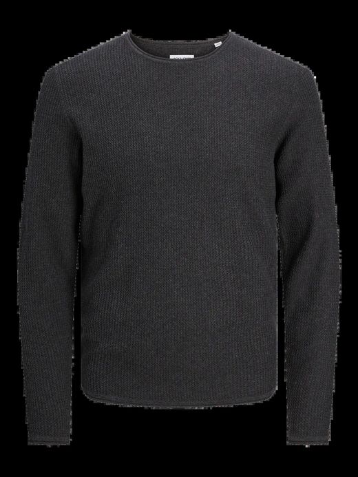 Jersey de cuello redondo con punto ondulado Jack & Jones Dark Grey