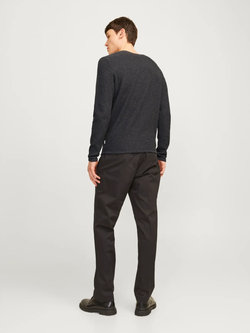 Jersey de cuello redondo con punto ondulado Jack & Jones Dark Grey