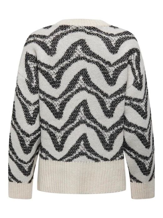 Jersey de cuello redondo con rayas irregulares Only Cloud Dancer