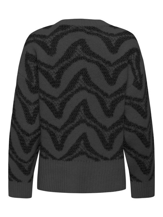 Jersey de cuello redondo con rayas irregulares Only Dark Grey Mela