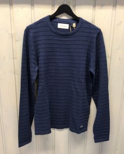 Jersey de cuello redondo con rayas relieve Blend Of America Navy