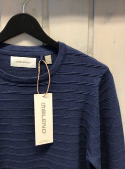 Jersey de cuello redondo con rayas relieve Blend Of America Navy
