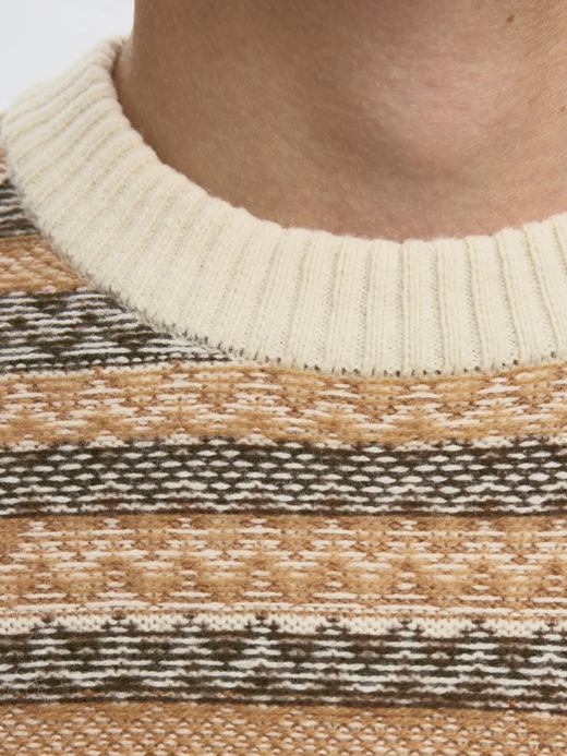Jersey de cuello redondo con rayas Selected Egret