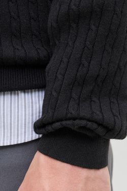 Jersey de cuello redondo con trenzas Jack & Jones Black