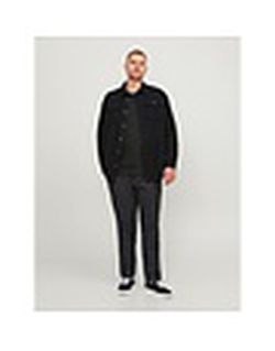 Jersey de cuello redondo con trenzas Plus (Jack & Jones) Black