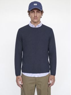 Jersey de cuello redondo de punto ondulado Jack & Jones Dark Navy