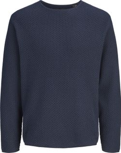 Jersey de cuello redondo de punto ondulado Jack & Jones Dark Navy