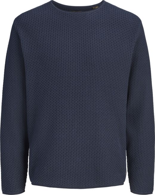 Jersey de cuello redondo de punto ondulado Jack & Jones Dark Navy