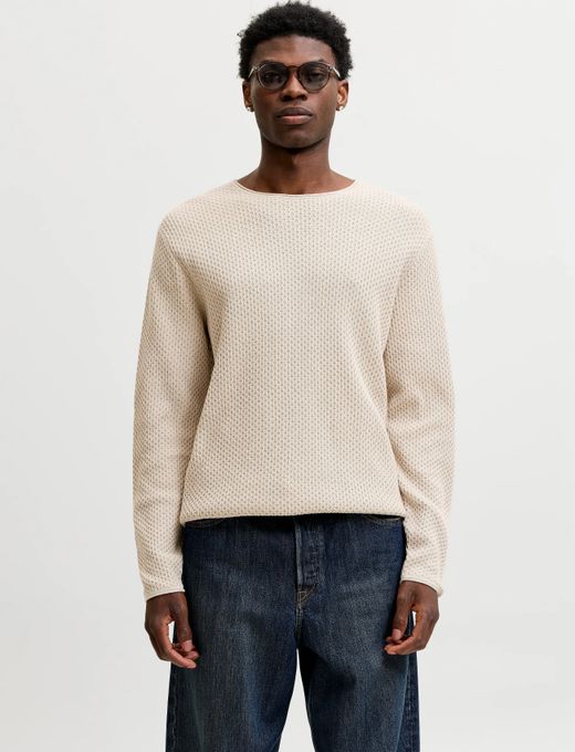 Jersey de cuello redondo de punto ondulado Jack & Jones Silver Lining