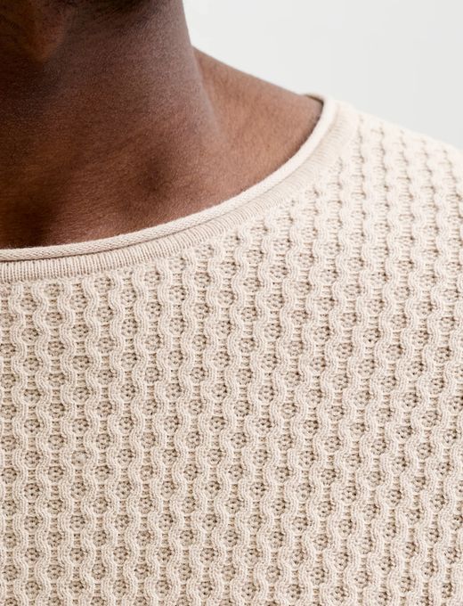 Jersey de cuello redondo de punto ondulado Jack & Jones Silver Lining
