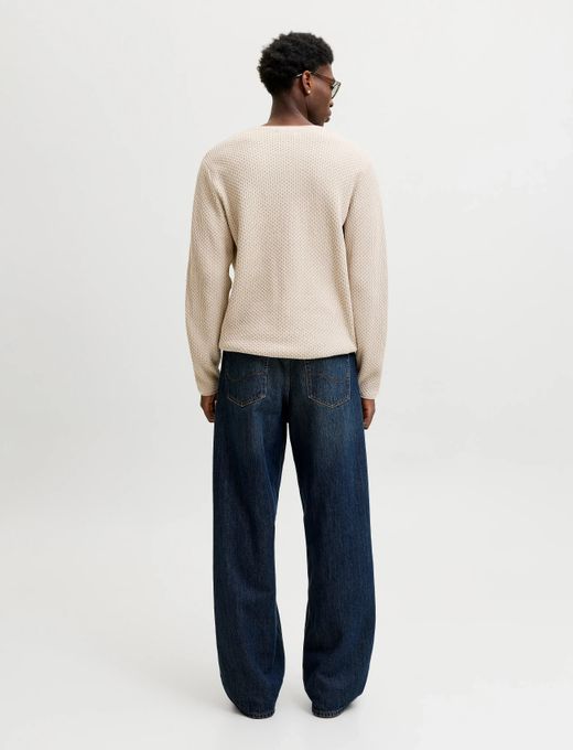 Jersey de cuello redondo de punto ondulado Jack & Jones Silver Lining