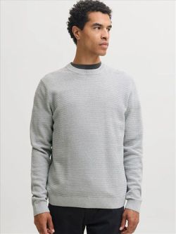 Jersey de cuello redondo jaspeado Jack & Jones Light Grey Mela