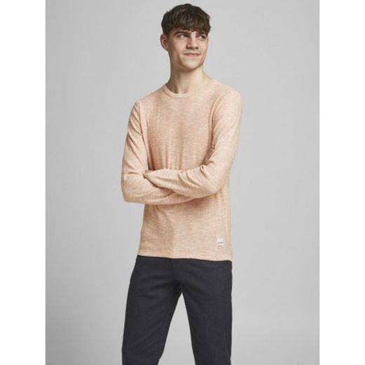 Jersey de cuello redondo jaspeado Jack & Jones Sun Orange