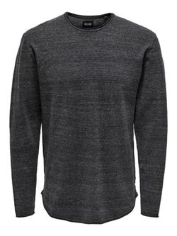 Jersey de cuello redondo jaspeado Only & Sons Black