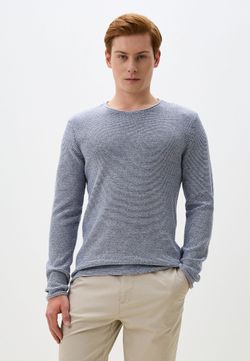 Jersey de cuello redondo micro rayas jaspeadas Blend Of America Dress Blue