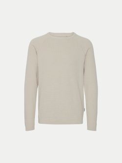 Jersey de cuello redondo micro rayas relieve Blend Of America Oyster Mushroom